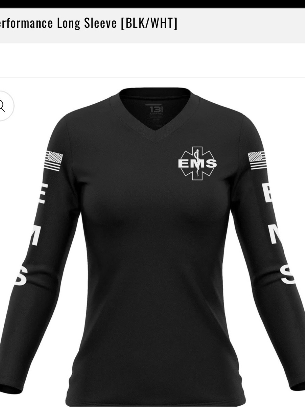 13 fifty women’s EMS V‑Neck Long Sleeve Tee in Navy Blur
